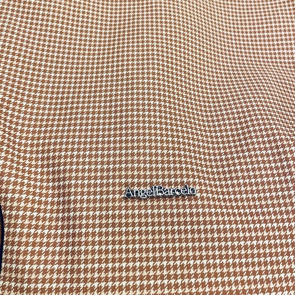 New Angel Barcelo Shoulder Bag Small Neutral Houndstooth Print - Picture 8 of 16